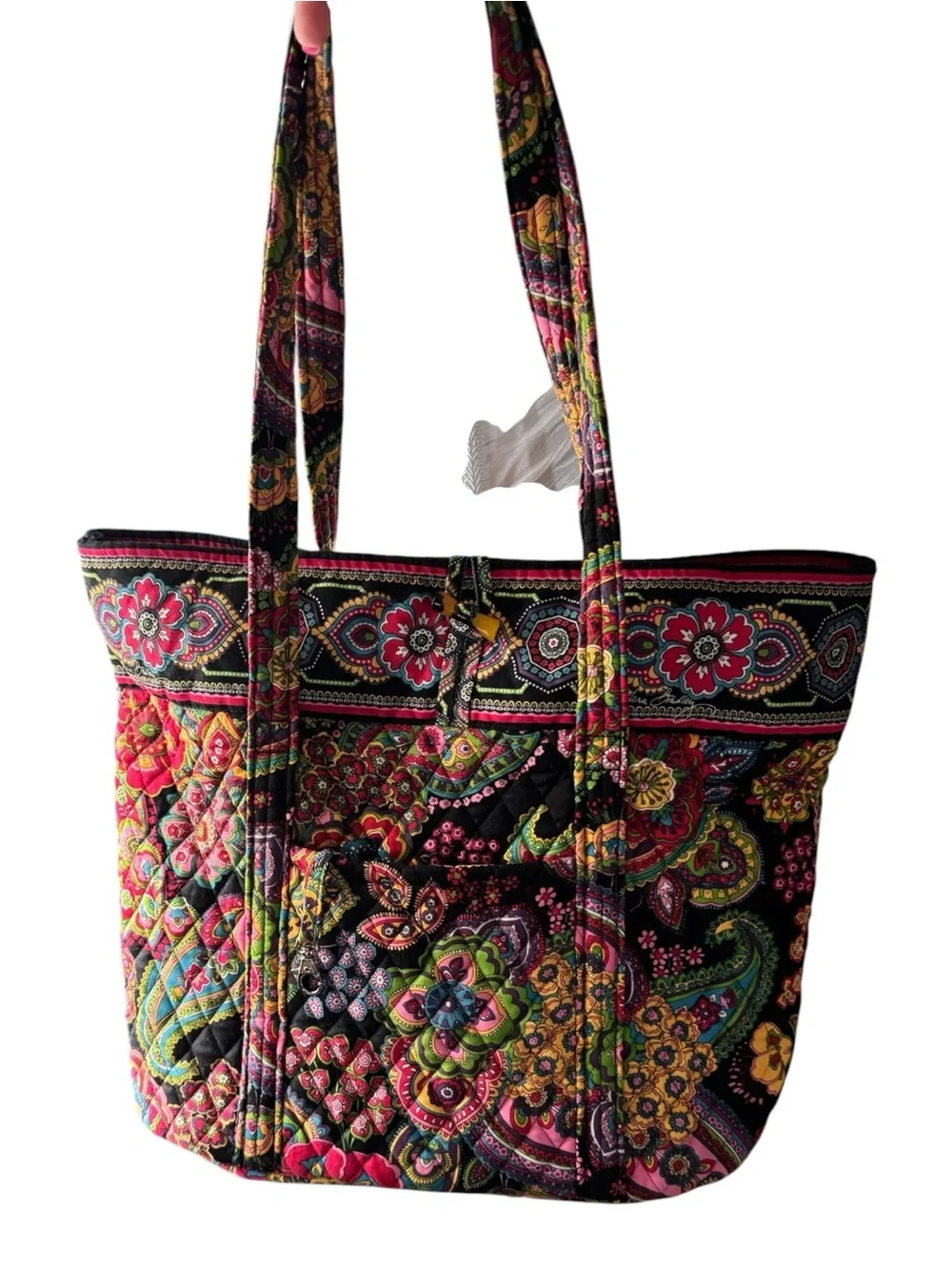Vera Bradley tote bag features the retired Symphony in Hue pattern